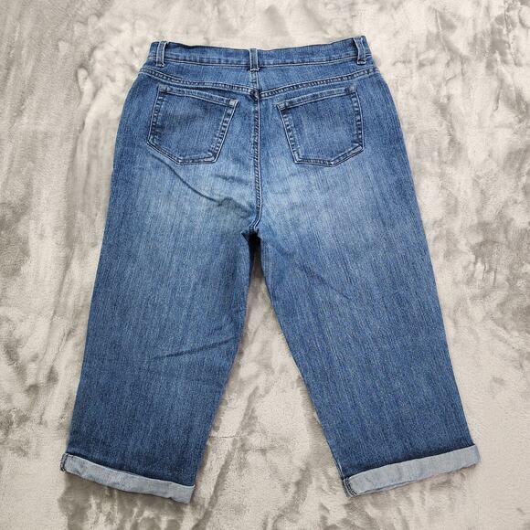 Gloria Vanderbilt Jeans Womens 14 Blue Amanda Capri High Rise Cuffed Stretch - Picture 4 of 14